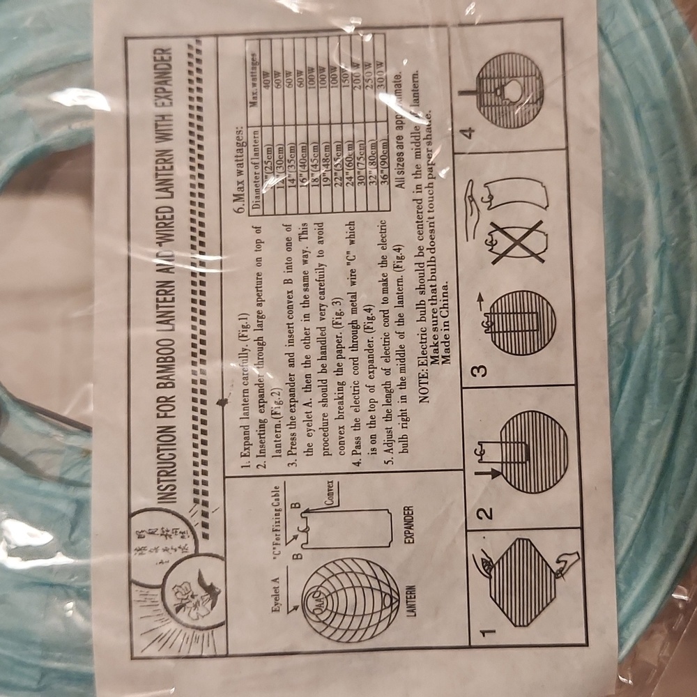 π» Blue Paper Lantern for Home Parties - Picture 2 of 2